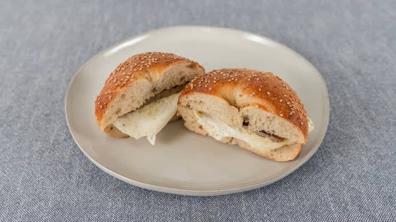 Sausage and Egg Sandwich on Bagel