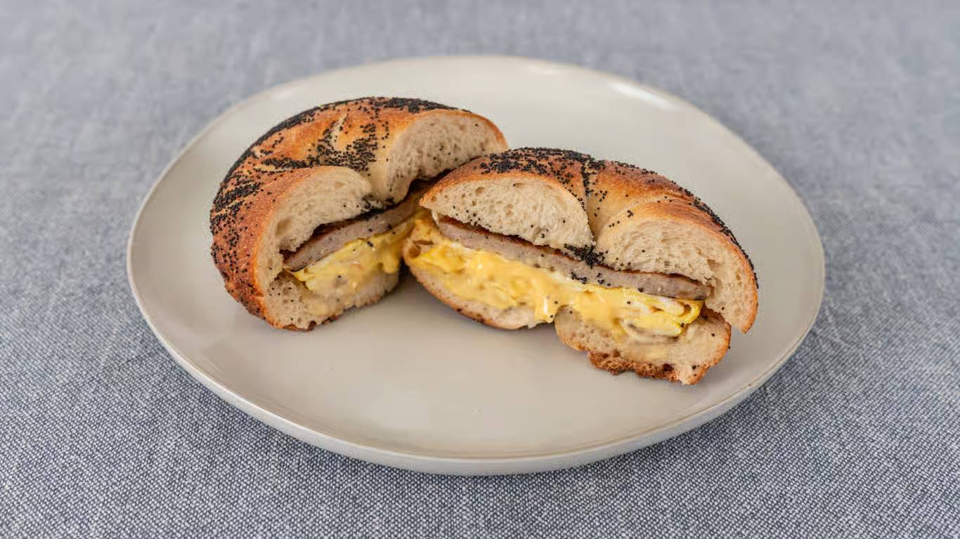Sausage, Egg and Cheese Sandwich on Bagel