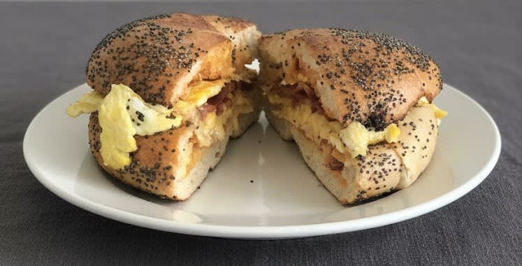 Bacon, Egg and Cheese Sandwich on Bagel