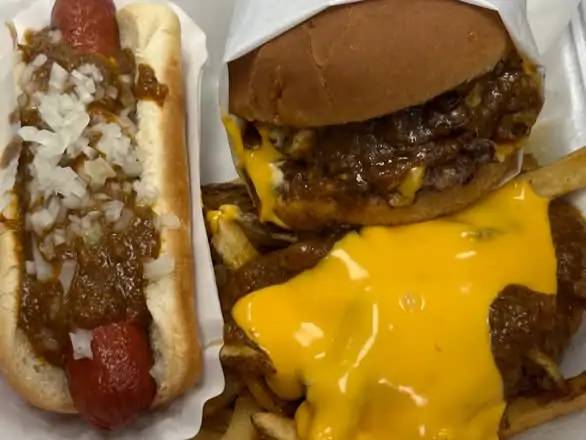 #12 - DBL Chili Cheeseburger & Jumbo Chili Dog