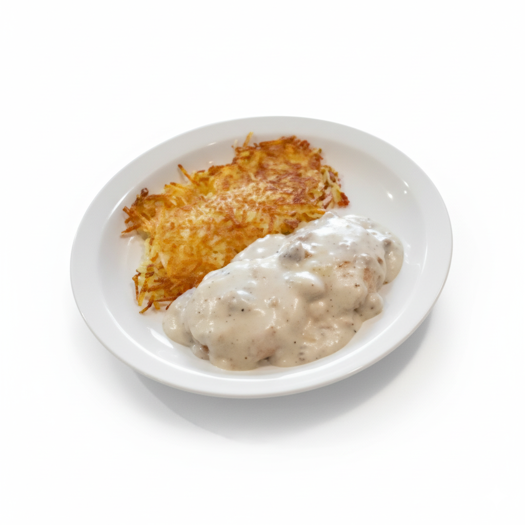 1 Biscuit, Gravy and Hash Browns