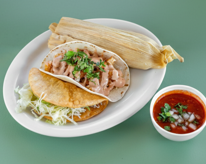 #9. Pork Tamal, Shrimp Taco & Beef Hard Taco