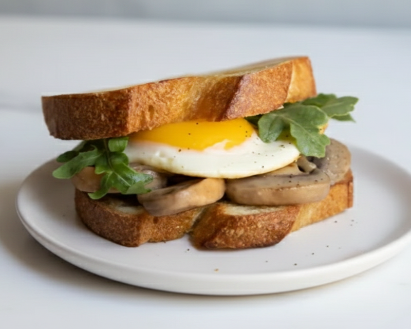 Mushroom, Egg and Cheese Sandwich