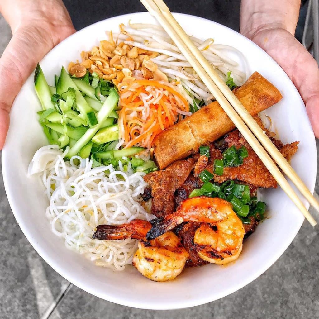 V4. Grilled Pork, Egg Rolls and Shrimp Rice Vermicelli