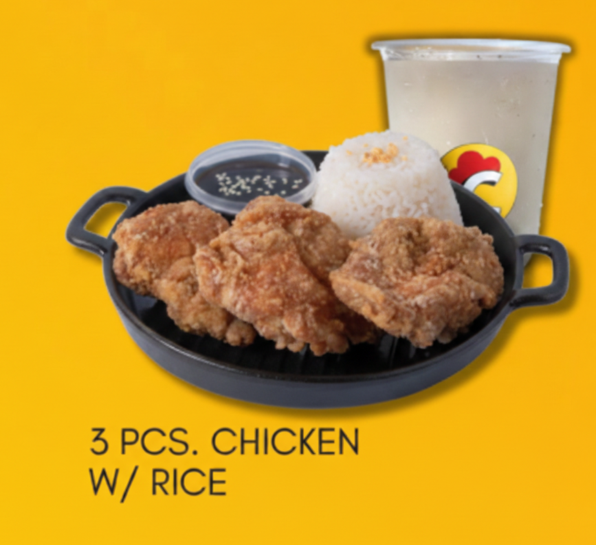 3 Pcs. Chicken with Rice - Ala Carte