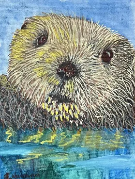Otter, a painting by JLS Wermann