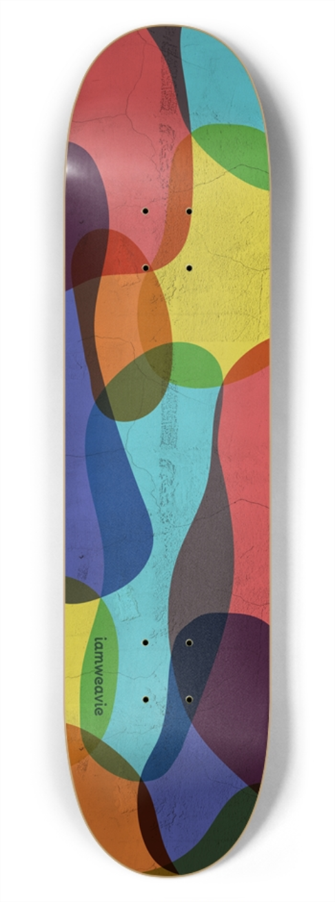 Colorful Concrete Camo - Custom Skateboard Deck by Weavie Board Co.