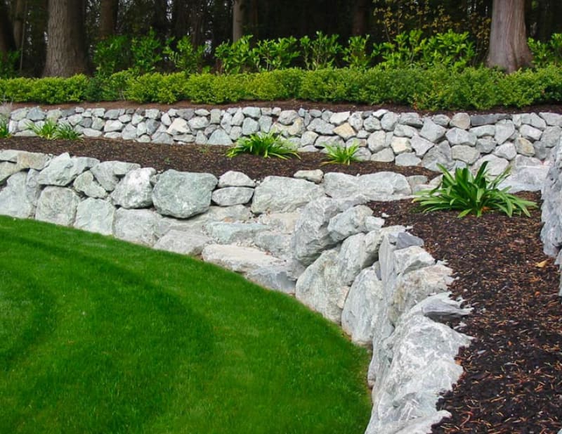 Seaside Services, Inc. built rock wall and retaining wall