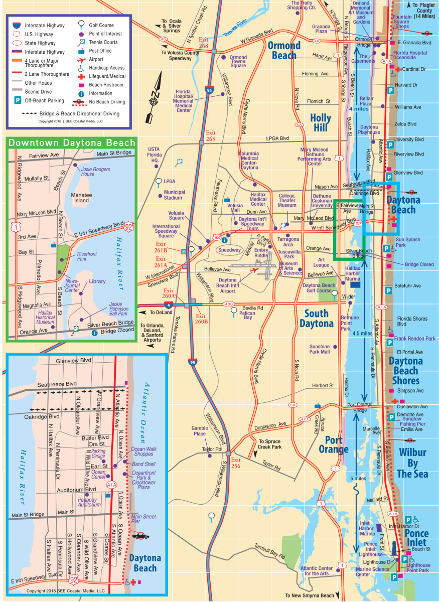 Daytona Beach Zip Code Map Tourist Map Of English