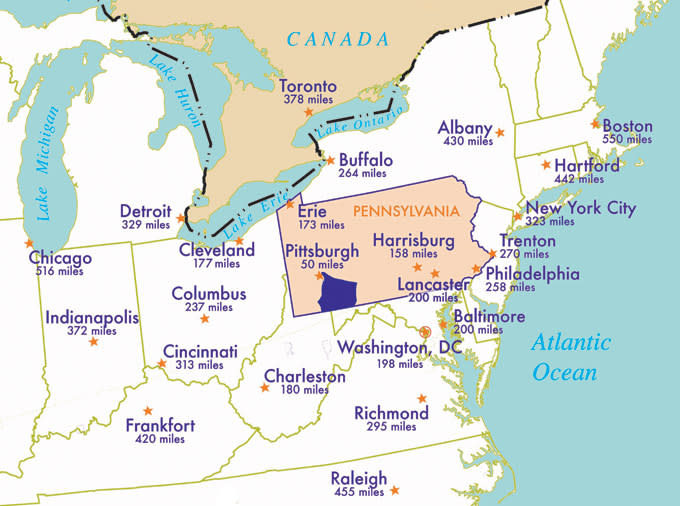 Getting Here | Maps &amp; Directions to Laurel Highlands, PA
