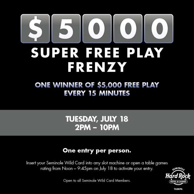 $5,000 Super Free Play Frenzy