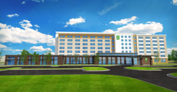 Embassy Suites front rendering, looking east