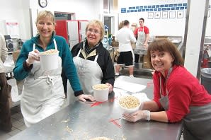 Some of the Travel Lane County staff lend a hand at Food for Lane County