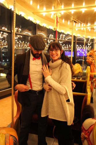 Engagement at Spillman Carousel at Grand Rapids Public Museum