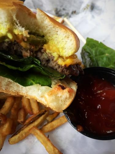 7 Monks Taproom burger in Grand Rapids, Michigan