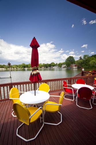 Bostwick Lake Inn patio overlooking lake in Grand Rapids, MI