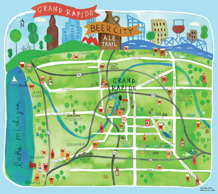 grand rapids brewery tour map