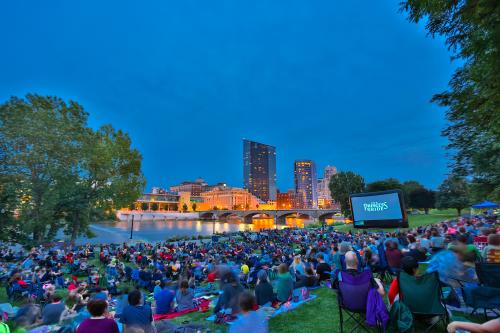 Audience at the Movies in the Park events in Grand Rapids, Michigan