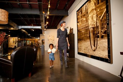 Mother and daughter browsing Uptown while shopping