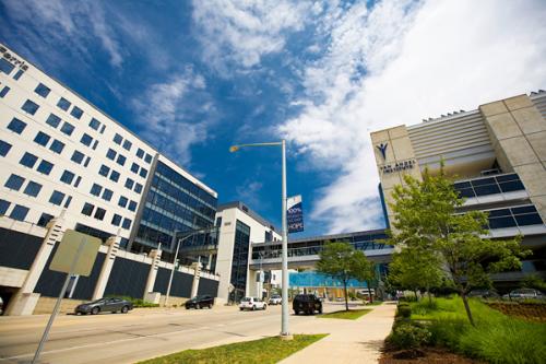 Van Andel Institute in the Medical Mile neighborhood of Grand Rapids, Michigan
