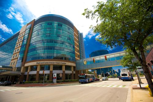 Exterior of Fred and Lena Meijer Heart Center in Grand Rapids, Michigan