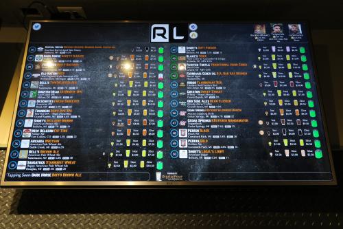 Digital draft list at the Riverside Lounge in Grand Rapids