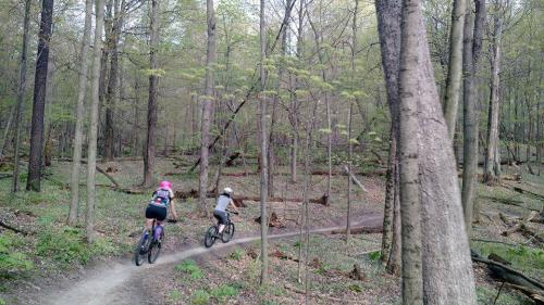 Mountain bikers on Grand Rapids bike trail