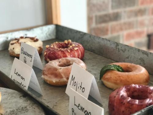 Tray of doughnuts at D'arts Donuts in Grand Rapids, Michigan