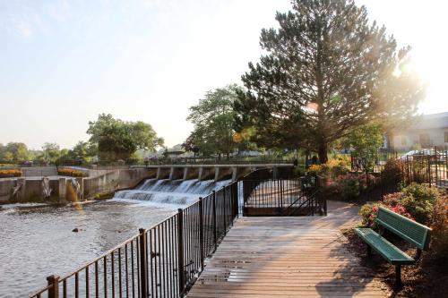 Rogue River Dam Overlook in Rockford, Michigan