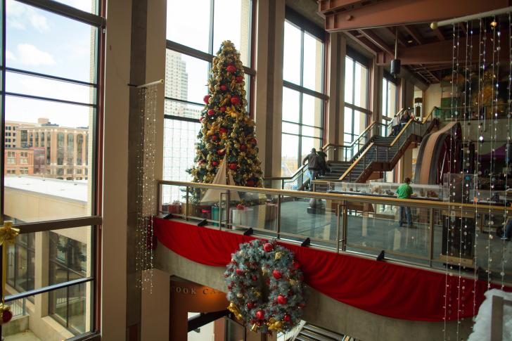 Christmas decor in the Grand Rapids Public Museum