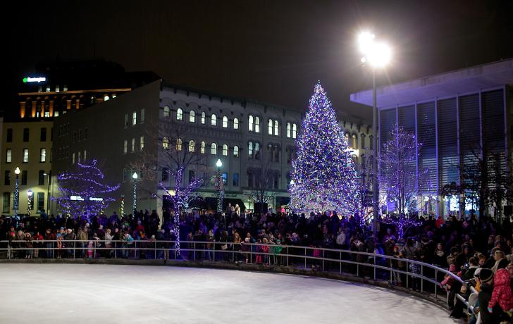 Tree Lighting at Rosa Parks Circle in downtown Grand Rapids