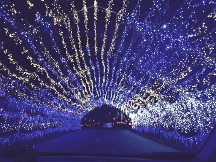 Tunnel of lights display at the Fifth Third Ballpark Christmas Lite Show