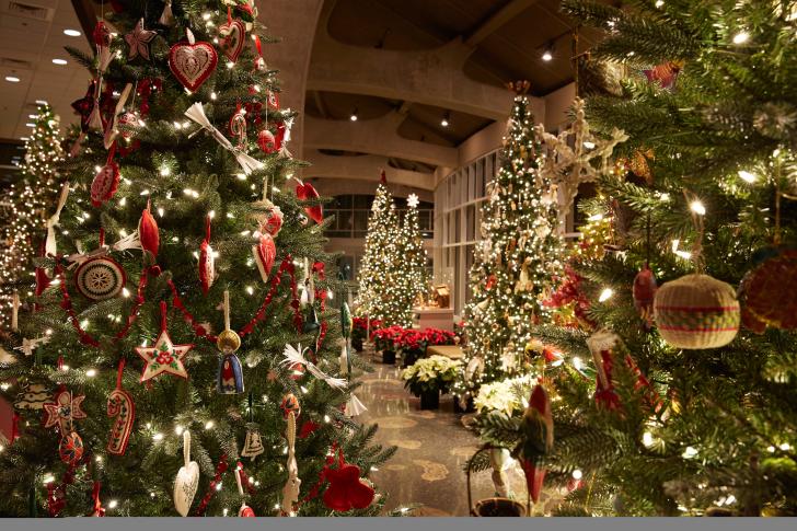 Christmas trees and decor at Frederik Meijer Gardens & Sculpture Park