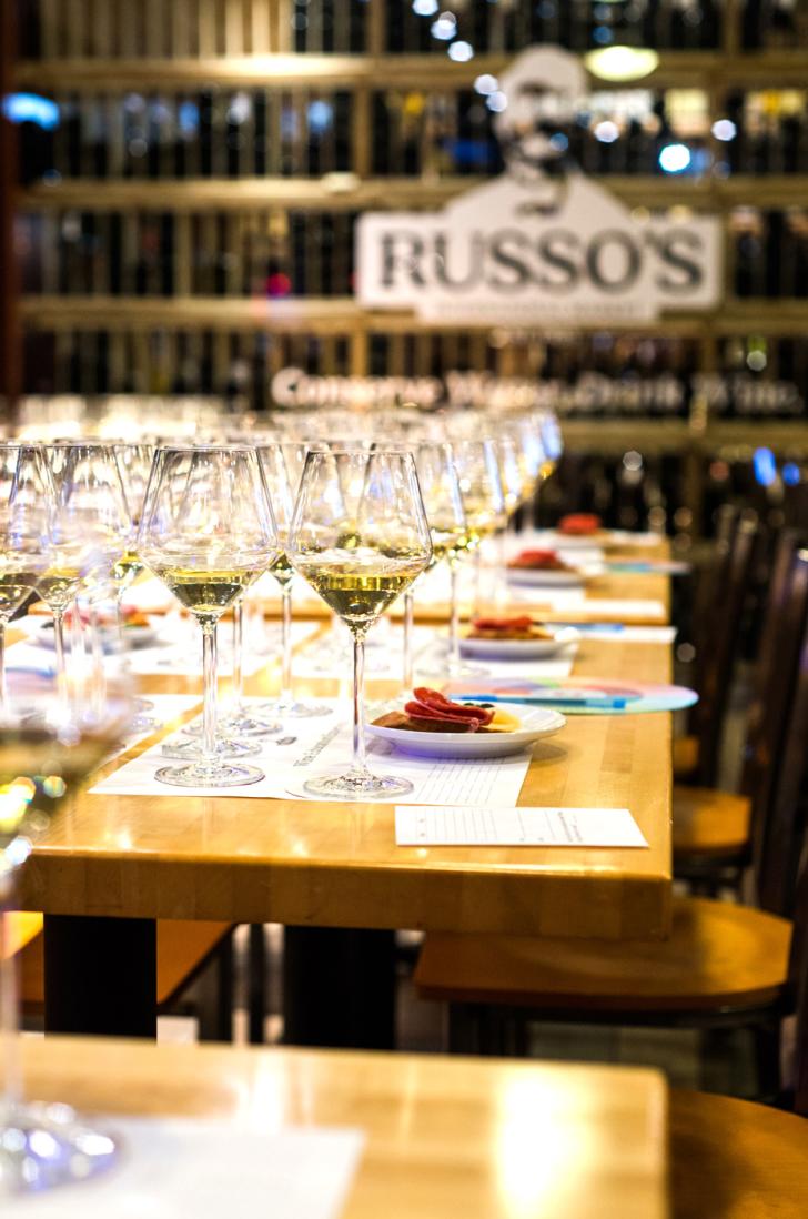 Wine displays at Russo's International Market in Grand Rapids, Michigan