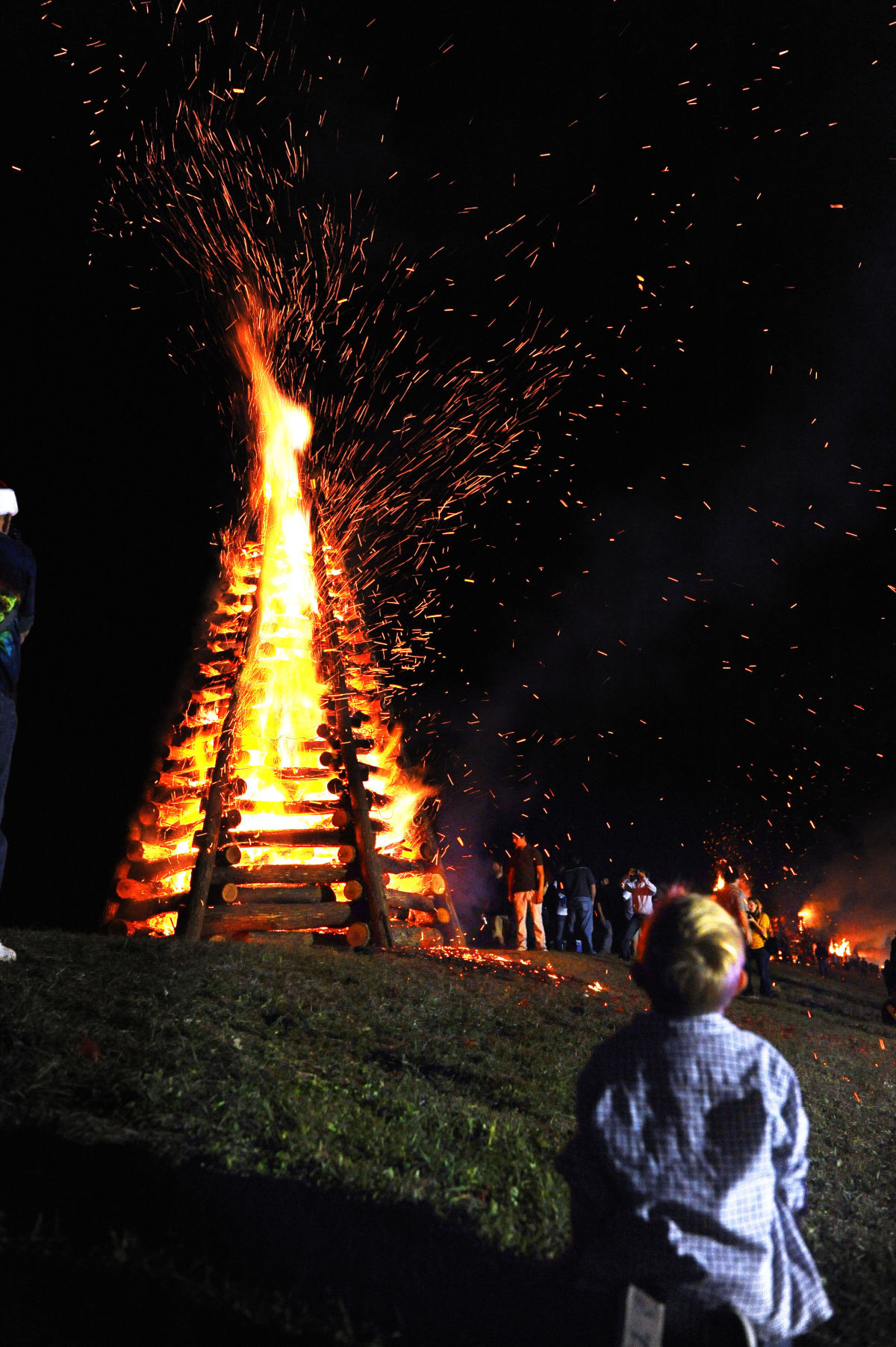 Christmas Eve Bonfires on the Levee