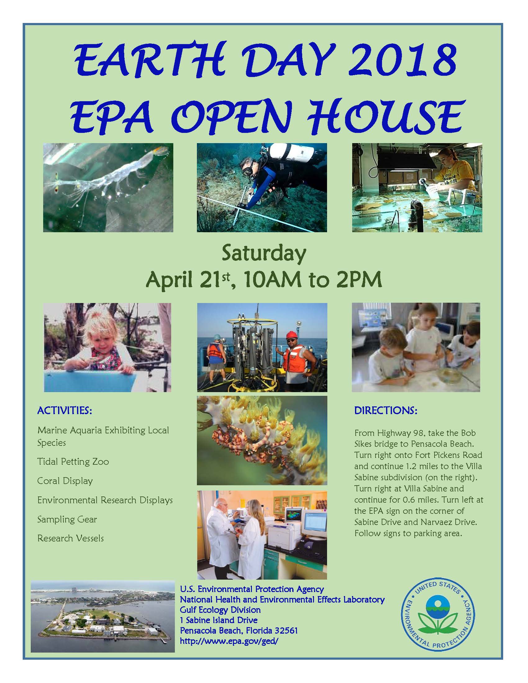 earth day open house at the u s environmental protection agency earth week at the beach flyer