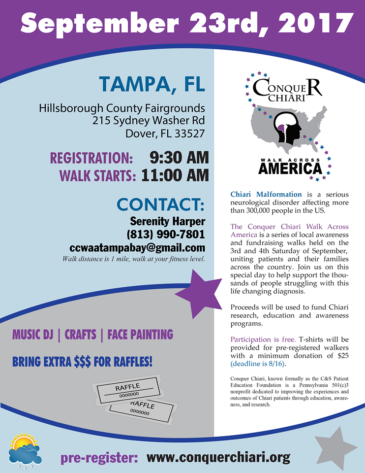2017 10th Annual Conquer Chiari Walk Across America-Tampa Bay