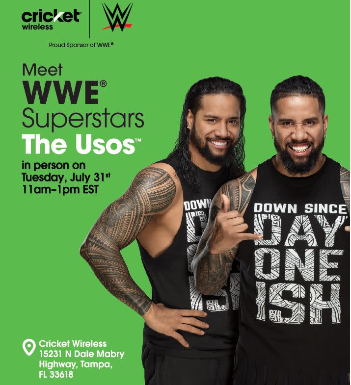 WWE Stars The Usos To Greet Fans at Cricket Wireless Store