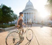 Biking on Capitol Square