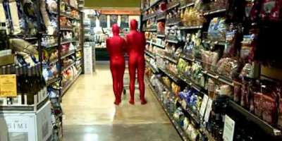 Red Spandex Aliens Invade Greenlife