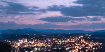 Purple Skies Over Downtown