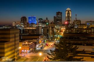 Downtown Des Moines skyline from East Village