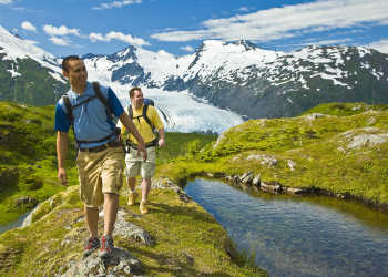 Hiking near Portage Pass in Anchorage, Alaska