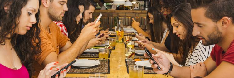 Millennials on phones Millennials on phones