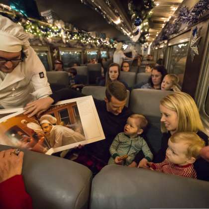 Polar Express story being told on train