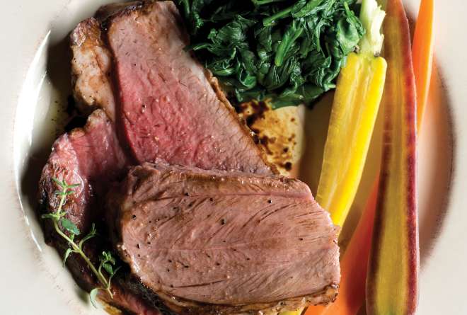 Boneless Leg of Lamb with Spinach