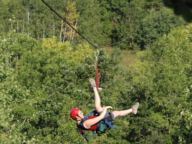 Ziplining in the Pembina Valley