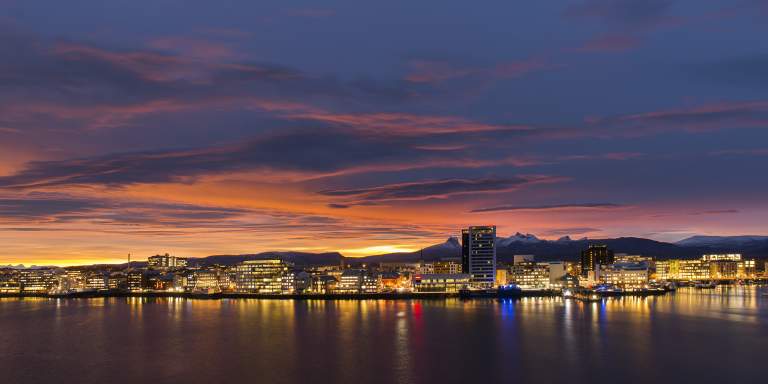 Bodø Norway Music Festivals And Events Visit Bodø Skyline In The Midnight Sun Seen From Sea