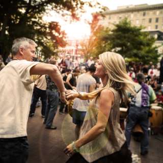 Couple Dancing at Drum Circle