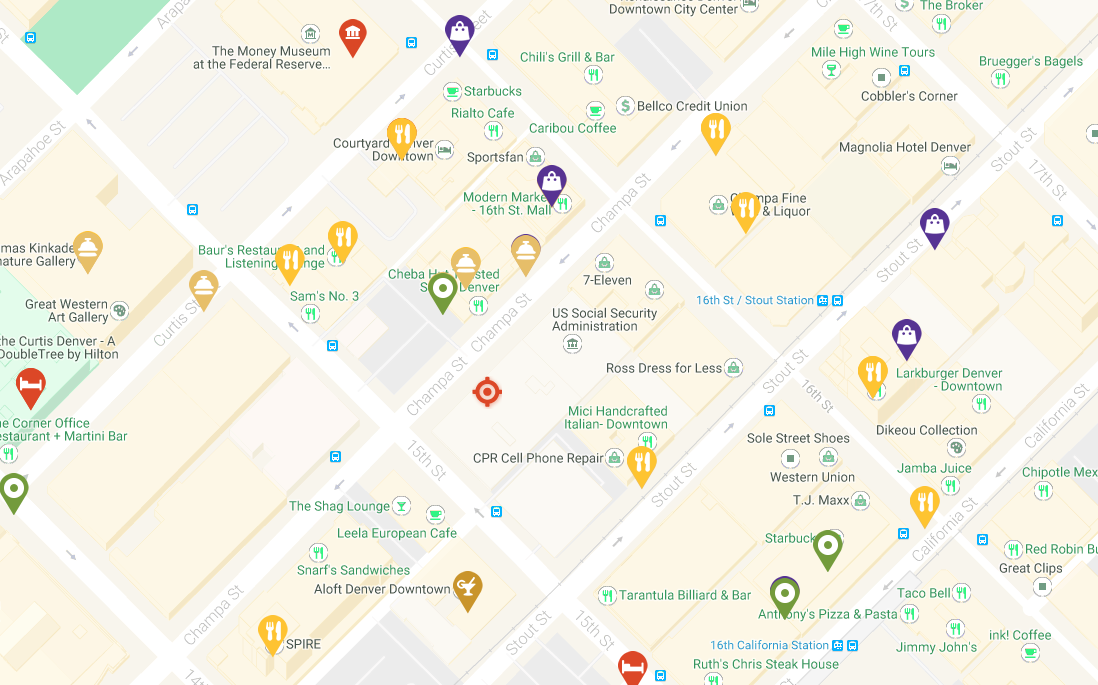 denver tourist map